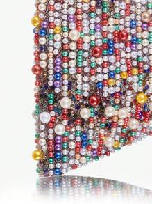 SHEIN SXY Ladies, Women Evening Bags, Clutchs, Crossbody Bags, Fashionable, Elegant, Simple, Personalized, Versatile, Classic, Colorful Pearls, Bowknot, For Cocktail Party, Party, Prom, Club, Date, Birthday, Evening, Date Nigh, Ball, Afternoon Tea, Valentine's Day - Multicolor - View 7