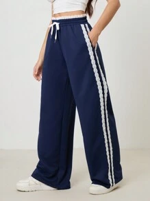SHEIN Tall Pantalones largos casuales de unicolor para mujer, de estilo minimalista para uso diario