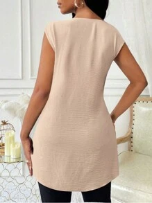 Lyxana Blusa informal sin mangas con nudo a la cintura para mujer
