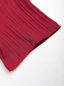 Manfinity Homme 2pcs Men's Solid Color Short Sleeve Shirt And Pants Set - Burgundy - View 3