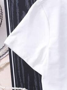 Tween Girls Summer Cute Lantern & Girl Print T-Shirt With Fuchsia Ruffle Cake Skirt Set,Holiday,Summer,Travel - Hot Pink - View 5