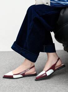 CUCCOO BIZCHIC Women's Pointed Toe Casual Slingback Buckle Strap Flat Shoes - Multicolor - View 4