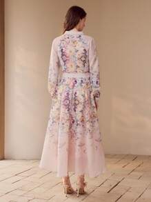 MOTF PREMIUM FLORAL PRINT FLOWY DRESS,SPRING/SUMMER - Pink - View 3