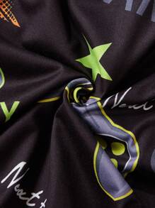 Young Boys Comfortable Video Game Printed Long Sleeve Pajama Set