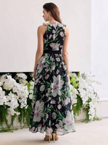 MOTF PREMIUM Vestido con estampado floral y volante - Multicolor - Ver 4
