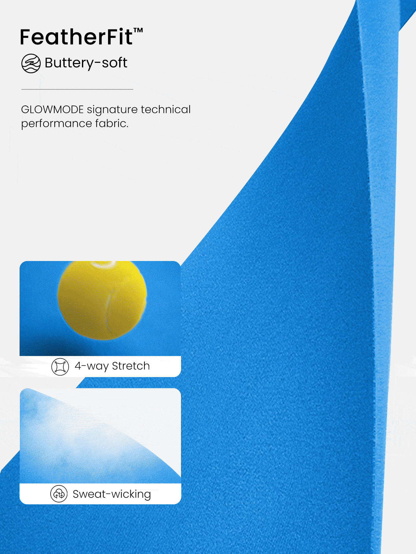 GLOWMODE 26" FeatherFit™ U-Back Tummy Control Pocket Adjustable Jumpsuit Bodysuit Light Support Low Impact Yoga Studio Summer - Blue Power - View 7