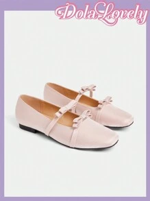 Dola Lovely Women Plus Size Elegant And Sweet Blue Satin Criss-Cross Metal Buckle Ballet Flats, New Arrival Spring