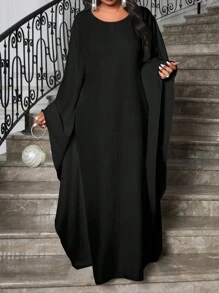 Fleurora 春夏秋冬优雅黑白编织V领直筒中长袖大码套装希腊女神连衣裙礼服情人节新年派对女装白色蓬蓬裙优雅连衣裙婚礼米色女装节日连衣裙仙女裙 - 黑色 - 查看 3