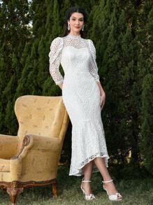 Modelyn Women Long Casual Dress, Simple & Fashionable For Everyday Wear - White - View 10