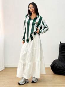 SHEIN EZwear Damska koszulka wiosenno-letnia Streetwear Concert Vintage Portswear Graphics Football