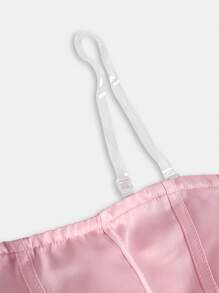 Girlism Teen Girls Satin Ruffle Waist Mini Dress, Cute Vintage Fit & Flare Party Pink Corset Cocktail Dress, Spring/Summer - Pink - View 5