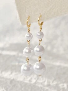 1 Paar vintage künstliche Ohrringe mit Perle-Quaste für Frauen, elegante & luxuriöse Ohrstecker