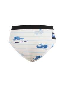 3件套男童牛奶丝印花内裤套装 - 藍色 - 查看 7