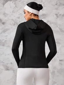 SHEIN Sport Studio Perforated Hoodie, Minimalist Fashion Casual Everyday Wear