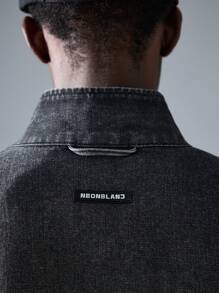 NEON BLANC Men's Loose Fit Street Style Long Sleeve Denim Jacket