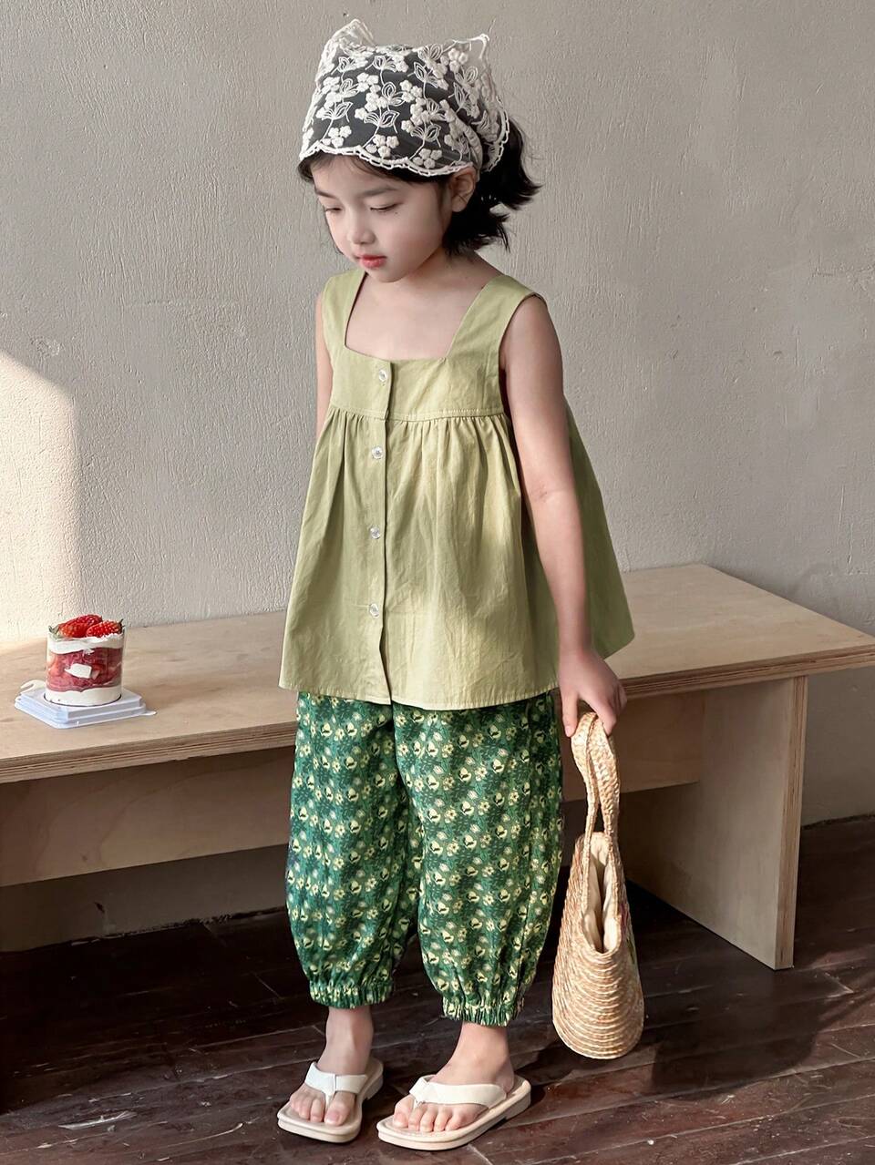 2pcs/Set Casual Everyday Wear Set For Young Girls, Minimalist & Fashionable Vacation
