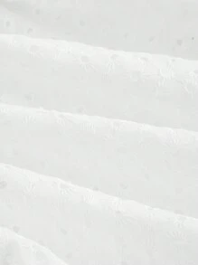 SHEIN MOD 大码女式松紧腰短款泡泡裙，带刺绣和烧花