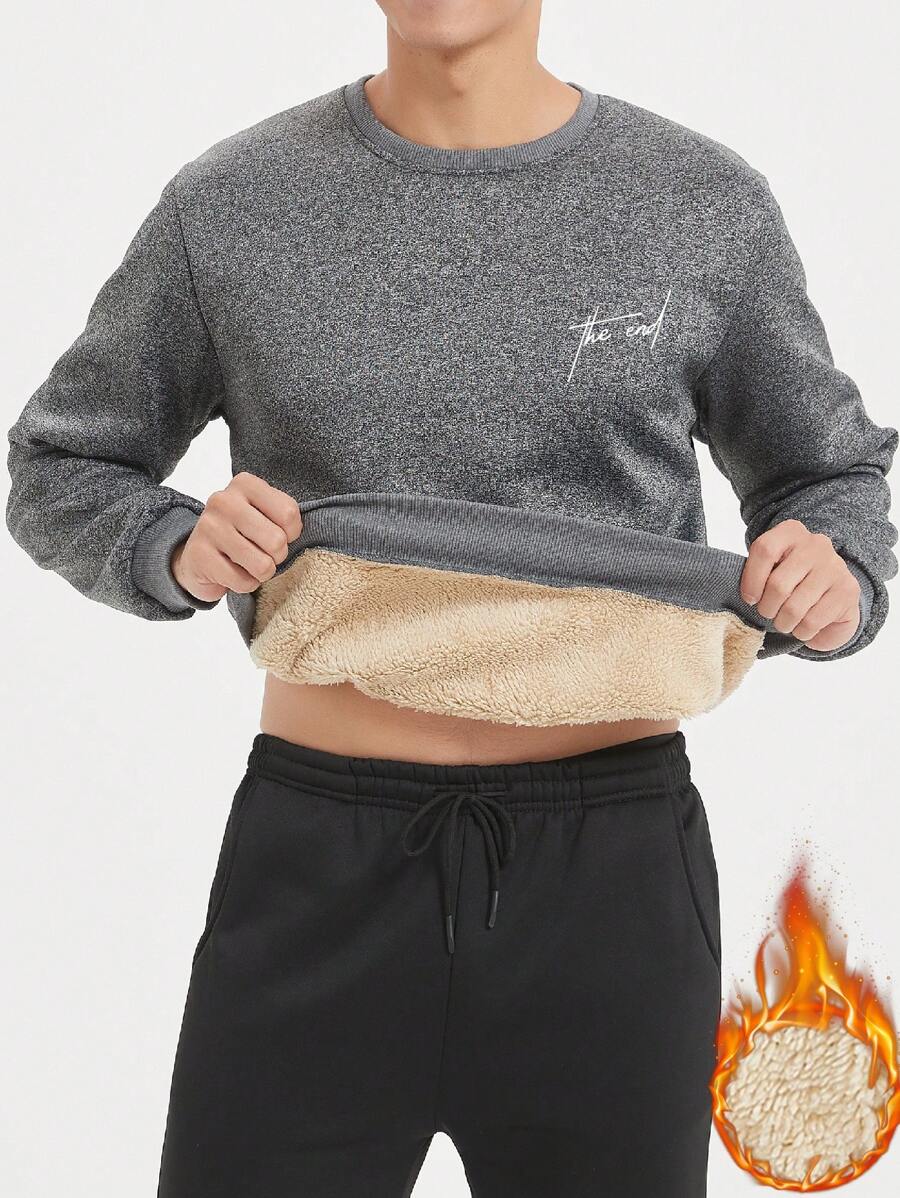 Manfinity Hypemode 男士字母印花长袖羊毛卫衣，秋冬款