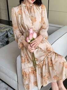 DAZY 女士碎花连衣裙，优雅风格的舞会礼服