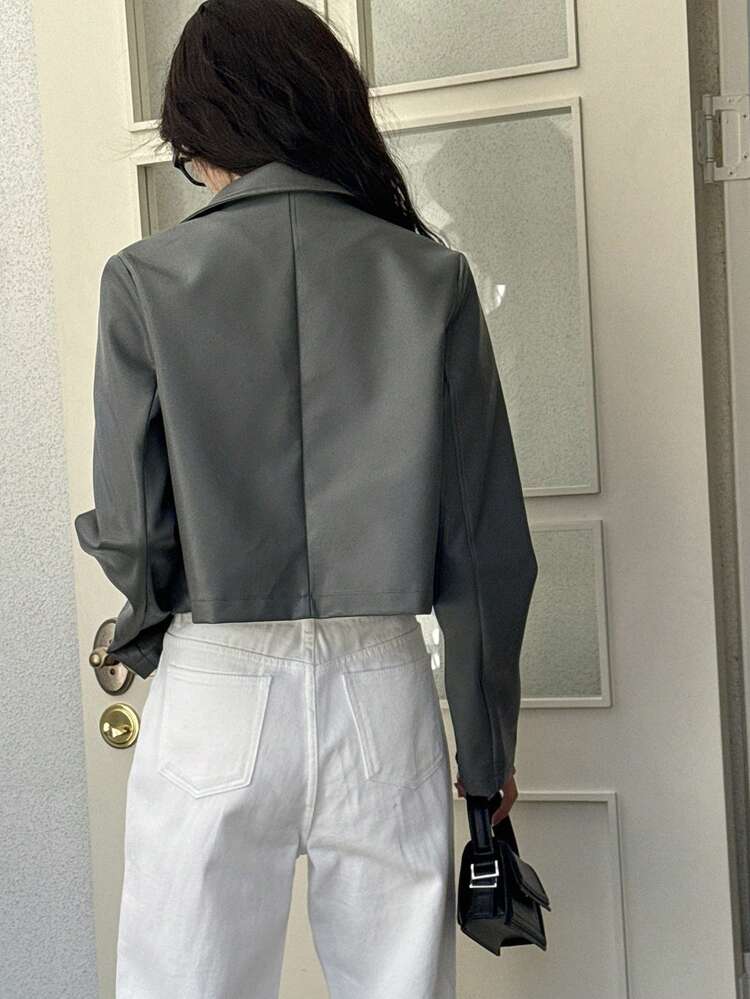 Spring New Casual Short Cut Women Leather Jacket