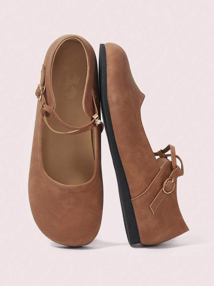 CUCCOO DOLLMOD Round Toe Vintage Matte Finish Mary Jane Casual Comfort Flat Strap Slip-On Loafers For Women Spring Shoes Spring Break Easter