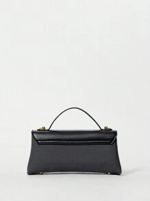 2024 Fashionable Contrast Color Shoulder Messenger Bag & Mini Square Bag For Women, Bag For Women Elegant Winter Gifts - Black - View 3
