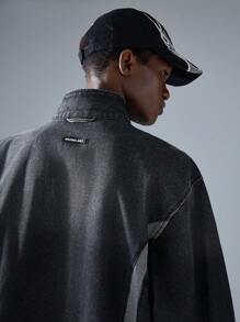 NEON BLANC Men's Loose Fit Street Style Long Sleeve Denim Jacket