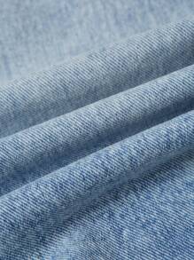 SHEIN MOD Damen Denim Rock, kurz, Lässig Bodycon blau - Mittele Waschung - Übersicht 5