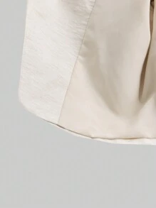 Ontre Women's Stand Collar Double-Breasted Long Sleeve Short Suit Jacket, Urban Vintage Style, Linen Material