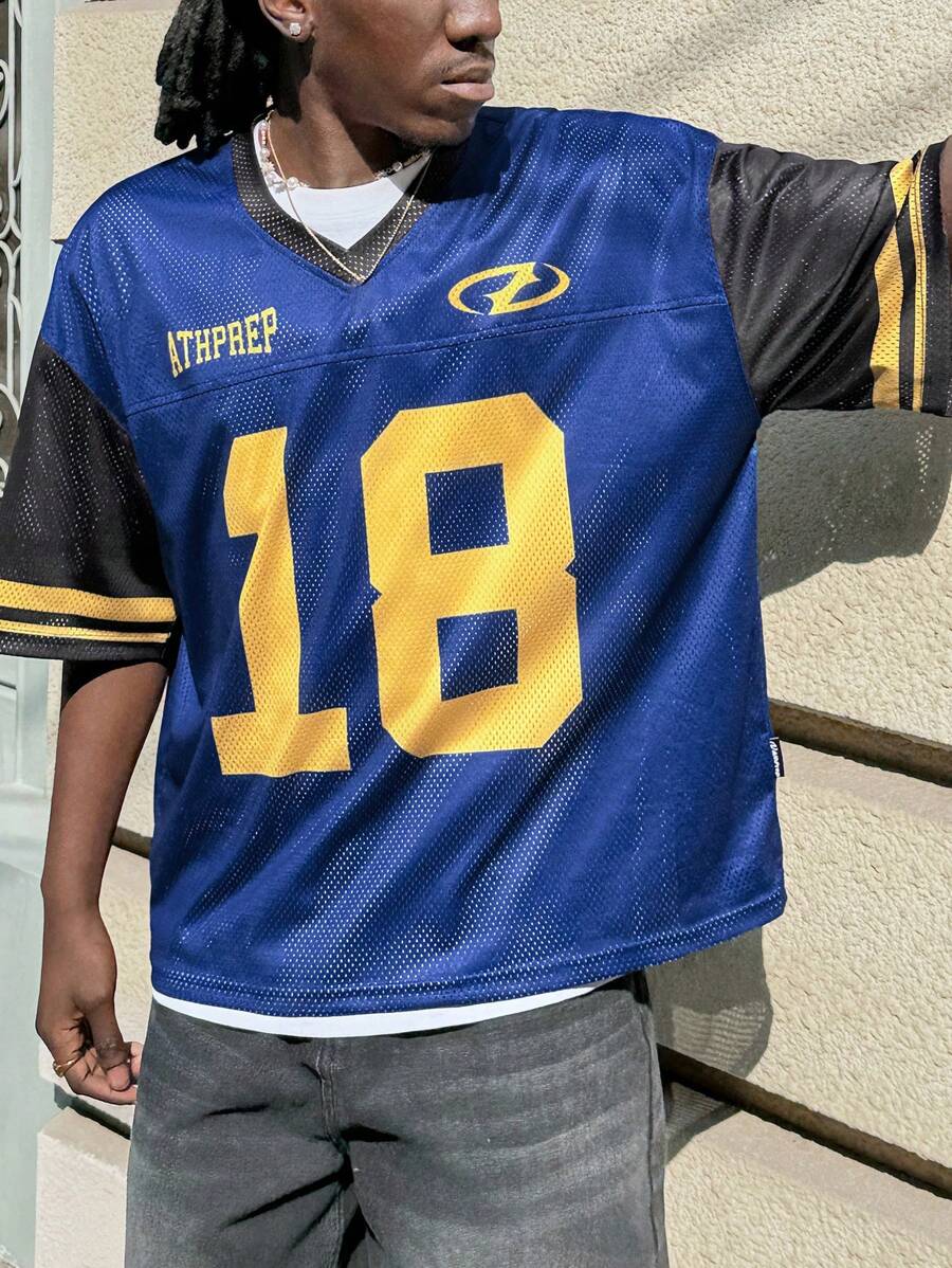 Manfinity RebelGame Plus Size Men's Polyester Wide Mesh Loose Knit Short Sleeve Digital Print Oversized T-Shirt - Multicolor - View 1