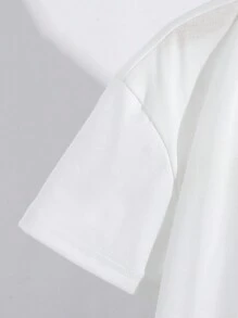 SHEIN Young Boy Loose Cargo Pocket Short Sleeve Shorts Set - White - View 3