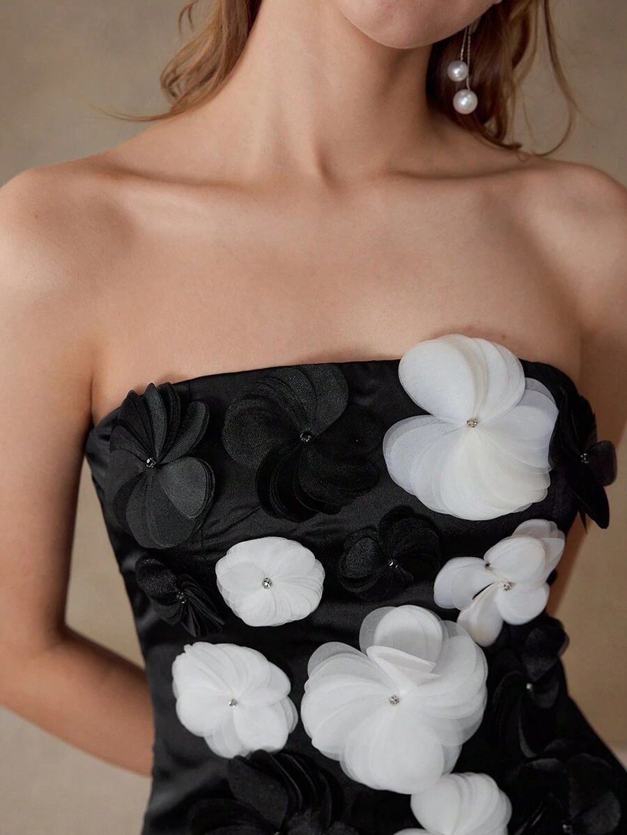 MOTF PREMIUM APPLIQUES TUBE TOP - Black - View 2