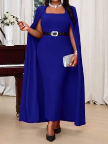 Fleurora Autumn And Winter Elegant Party Wedding Red Knitted Sweetheart Straight Cloak Sleeve Long Plus Size Dresses