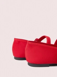 CUCCOO DOLLMOD Women's Red Cute Flat Shoes, Minimalist Fashion Casual For Daily Wear