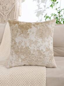 刺绣天鹅绒抱枕套，客厅和卧室的几何图案装饰，秋季装饰，秋季装饰，房间装饰 - 杏色 - 查看 5