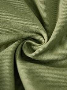 SHEIN 2pcs/Set Baby Boy Green Denim Short Sleeve Shirt & Ripped Frayed Straight Legs Loose Fit Shorts Set,For Baby Indoor/Outdoor Spring/Summer Clothes Outfits - Green - View 3