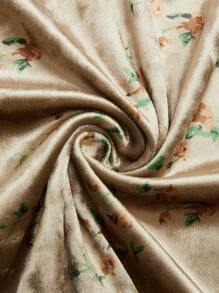 Sweetra Đầm đuôi cá bó sát sang trọng họa tiết hoa nhung dành cho nữ, thoải mái cho mùa thu/đông - Nhiều màu - Xem 6