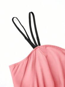 SHEIN Unity 1 szt. Jednolita sukienka damska w jednolitym kolorze, z ramiączkami typu spaghetti, marszczona, swobodna, maxi, strój damski