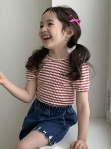 Hapijoa Young Girl Fall T-Shirt - Red - View 6