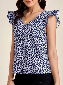 SHEIN Clasi 女士无袖休闲简约经典衬衫，日常穿着 - 藏蓝色 - 查看 5