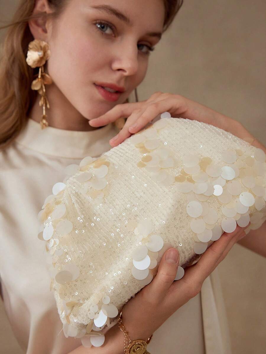 MOTF PREMIUM 女士时尚亮片手拿包，优雅、奢华的女士包，完美搭配女士舞会礼服、舞会配饰、闪亮优雅的女士包，派对舞会包