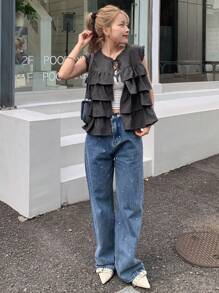 FRIFUL Women's Ruffled Cardigan Jacket, Cute Summer Top, Adorable Blouse