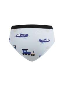 3件套男童牛奶丝印花内裤套装 - 藍色 - 查看 9