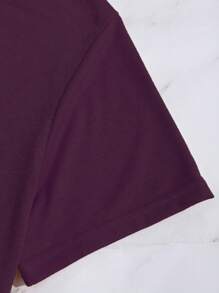 INAWLY 女士蒲公英印花短袖 T 恤图案 T 恤女士上衣 - 酒紅色 - 查看 5