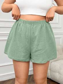 SHEIN EZwear 3pcs/Pack Colorful Loose Plus Size Casual Shorts - Multicolor - View 3