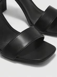 CUCCOO SZL Women's Black High Heel Minimalist Strap Fashion Sandals Spring Shoes Spring Break Easter Prom Heels - Black - View 4