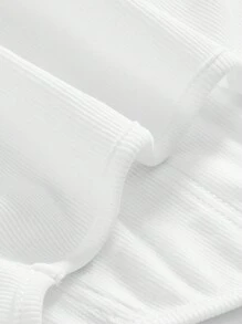 SHEIN MOD Solid Hanky Hem Corset Structure Cami Top - White - View 3