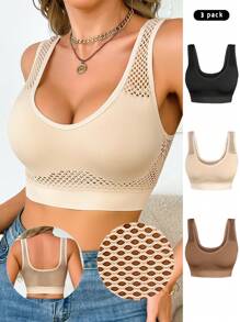 Set de 3 sujetadores para mujer, sencillos y de moda para uso diario casual
