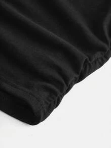 Girlism Teen Girls Bow Knit Ruched Waist T-Shirt Set With Included Hair Accessory - Black - View 5