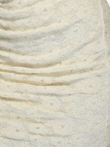 MISSGUIDED 奢华单肩褶皱迷你连衣裙，纹理蕾丝，适合晚宴、婚礼宾客等特殊场合，修身显瘦，尽显迷人风采